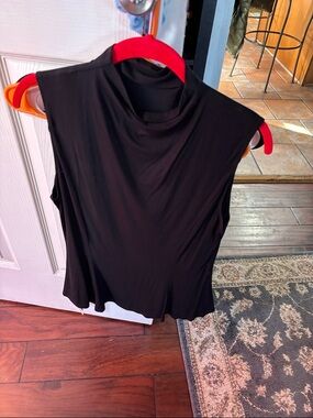 Halara Women's Black Sleeveless Mock Neck Top NWT